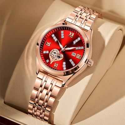Orologi al Quarzo di Marca Acciaio Inossidabile Orologio da Donna con Data Orologio da Polso Moda da Donna