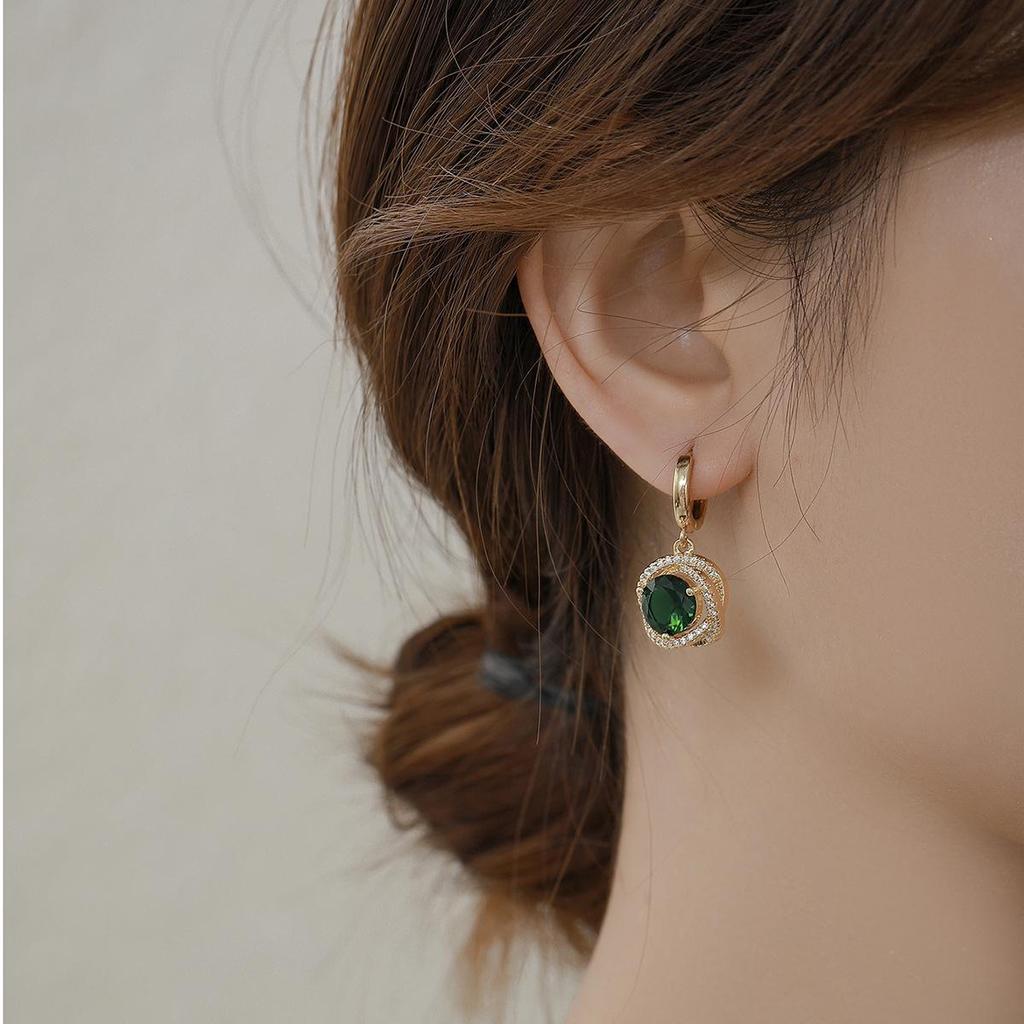 High-Quality Retro Geometric Crystal Glass Earrings
