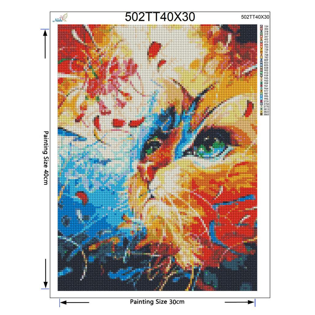 Ricamo Fai da Te 5D Colorato Gatto Carino Fiore Pittura Diamante Punto Croce Decorazione Strass Rotondi