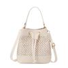 Mode Bündel Tasche Stroh Umhängetasche Gewebt Pendeln Kordelzug Eimerbeutel Handtasche Messenger Bag Strand Schultertasche Damen
