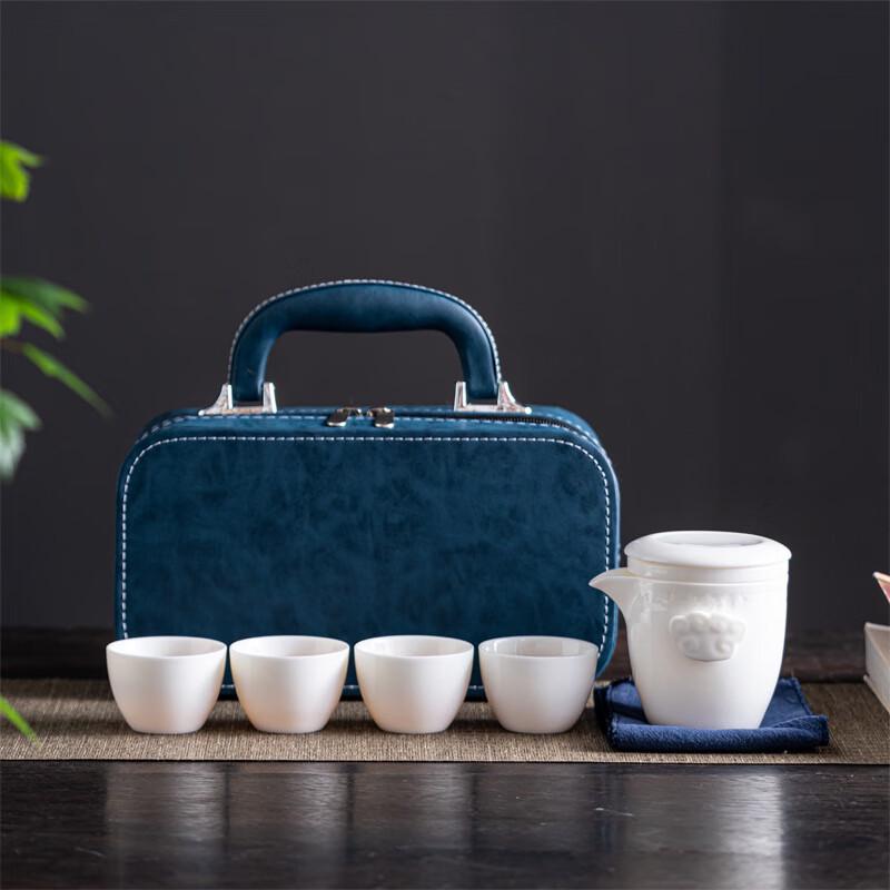 Ailanhui Jia White Jade Porcelain Tea Gift Set 1 Pot 4 Cups