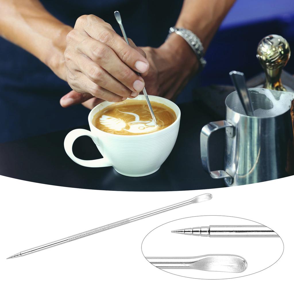 19pcs Coffee Art Set 12oz 350ml Stainless Steel Milk Frothing Pitcher with Scale Powder Shaker Art Pen and 16pcs Coffee