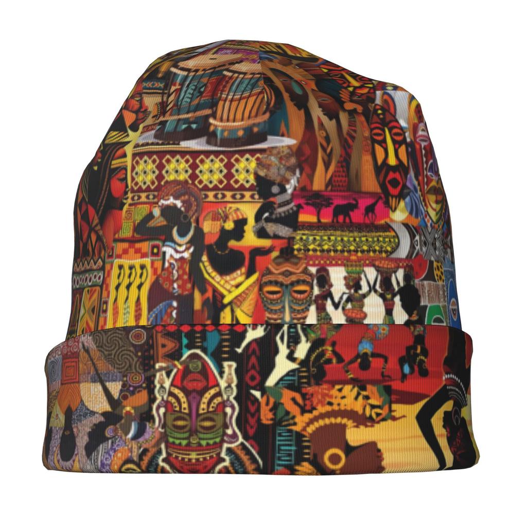 Biihudu African Tribal Hats For Women & Men - Funky Bonnet Beanie With Tribal Patterns, Ethnic Cultural For Festivals, Parties,
