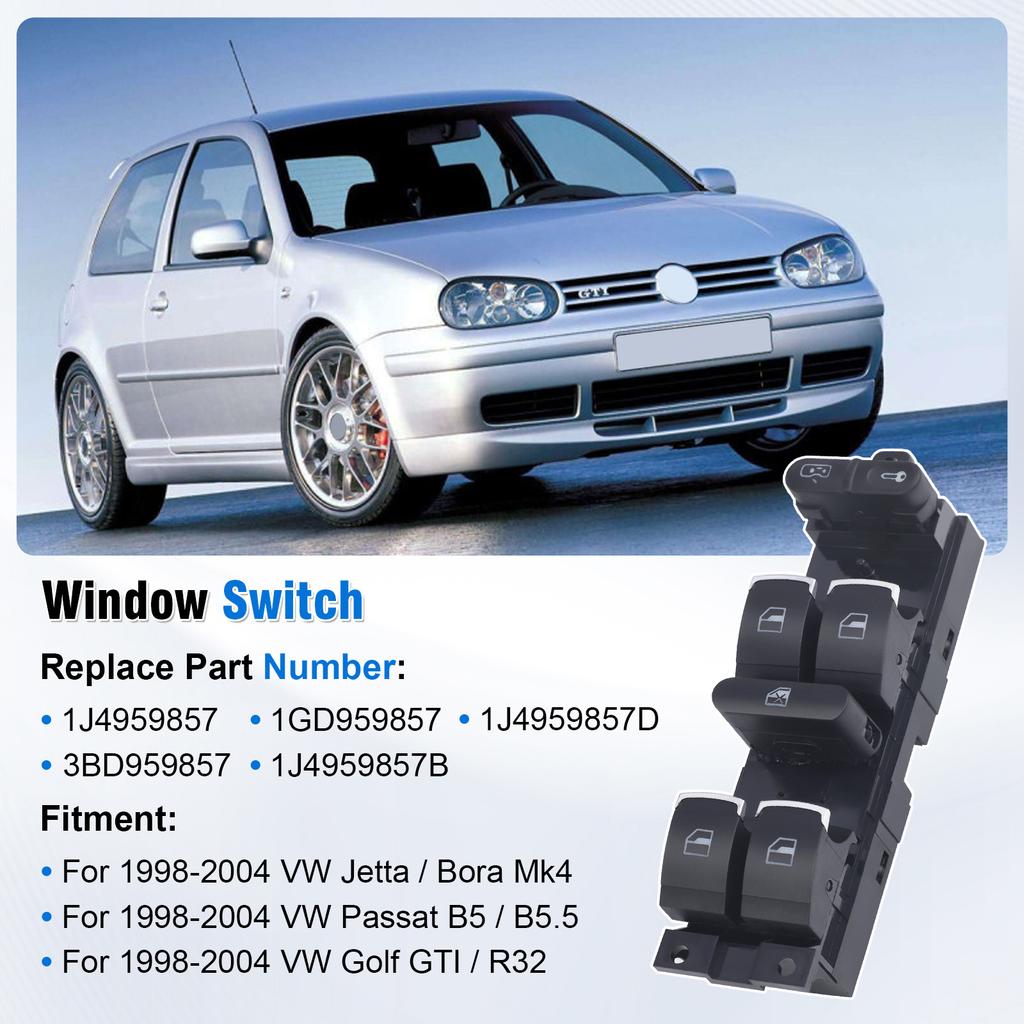 Power Window Switch 1J4959857 3BD959857 1J4959857D 1J4959857C Driver Side For VW Golf 4 Jetta MK4 Bora Passat B5 Plastic 12V