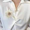 Damen Brosche Netzgarn Feder Rose Blume Dekor Schal Dekorative Reversnadel Kragen Hüte Taschen Mäntel Schals Taschendekoration