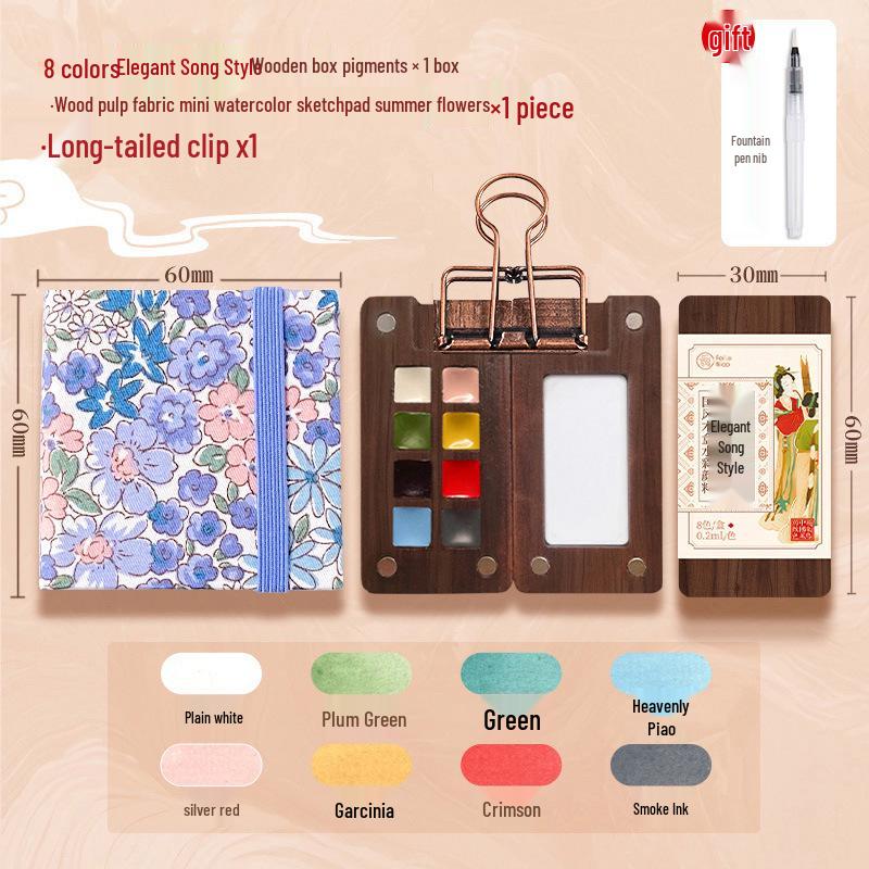 Feile Mini Travel Watercolor Set - Portable Solid Palette for Bird Painting