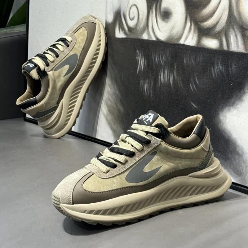 Spring Fashion Brand Mens Chunky Sneakers 2024 Design Luxury Trainers Men Platform Shoes Outdoor Streetwear Casual Sneakers Men