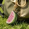 Keychain Pendant Sparkling Rhinestones Watermelon Design Key Chain with Lobster Clasp Backpacks Beach Bags Car Hanger