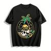 Vintage Island Skull Coconut Print Casual Short Sleeve Tee Pure Cotton T-shirt