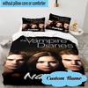 Custom Name 3PCS Vampire Diaries Bedding Set, Including 1pc Duvet Cover And 2pcs Pillowcases, Suitable for Dorms and Bedrooms Gift