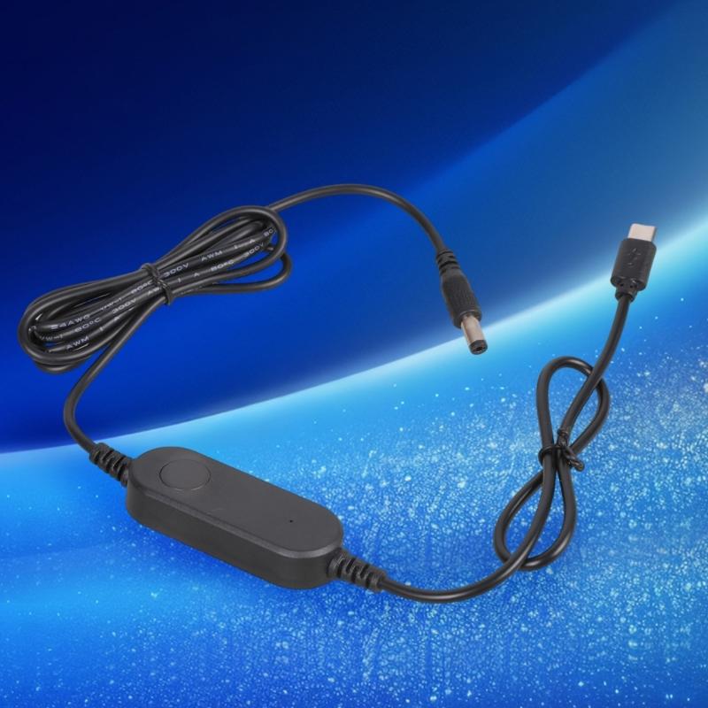 5V To 12V Voltages Boosters Cable USB C To 5.5x2.1mm Converters 12W Output For Electronics And DIY Projects