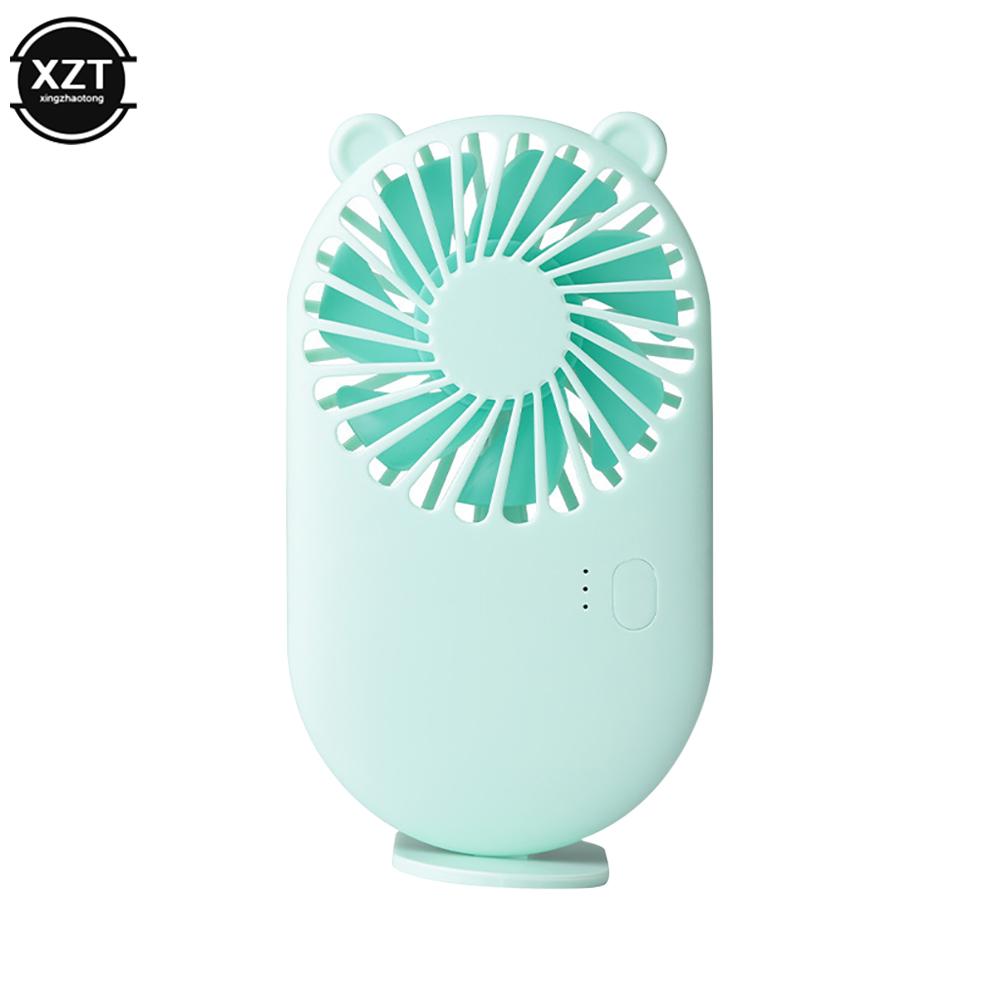 

Portable Cute Three Speed Adjust USB Rechargeable Mini Handheld Fan Outdoor Travel Office Creative Desktop Mute Charging Fan New зелёный
