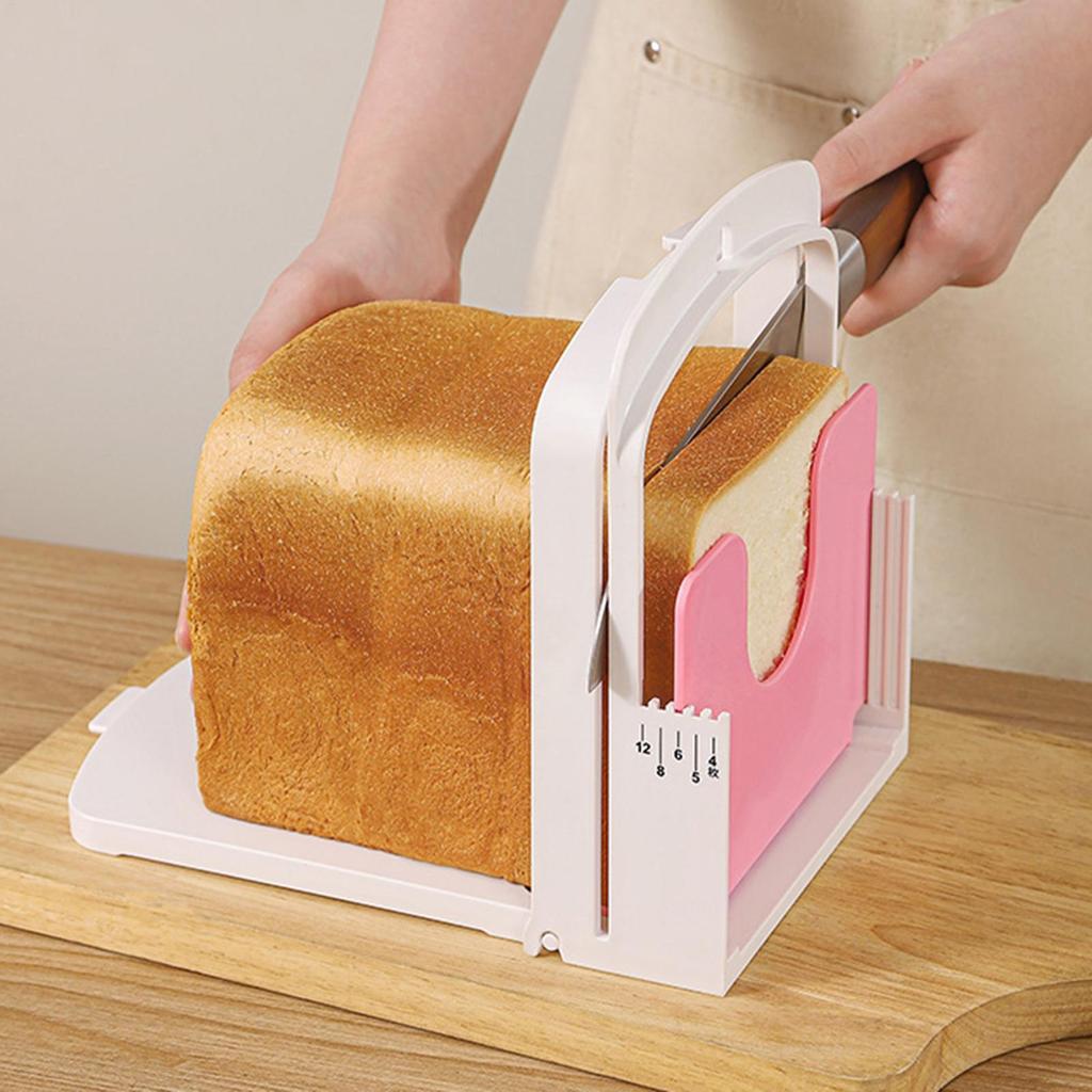 Bread Slicer Adjustable Toast Loaf Slicing Machine Foldable Plastic Bread Cutting Guide Tools For Homemade Bread Kitchen Baking