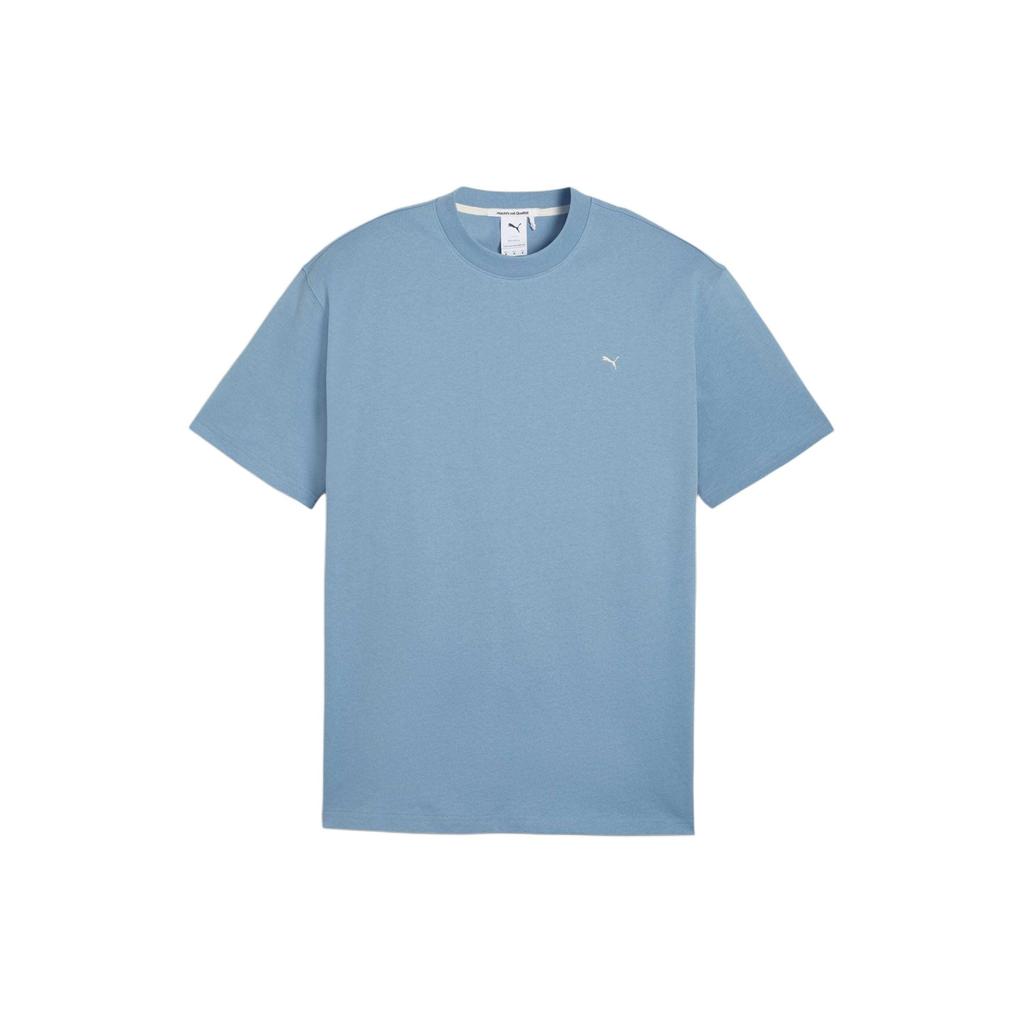 Puma Mmq Solid Color Casual Crew Neck T-Shirt Men Tops Blue 624009-20