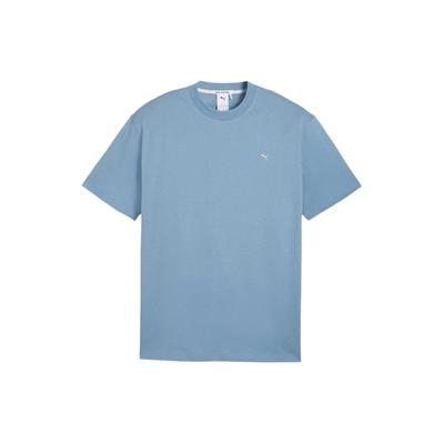 Mmq Solid Color Casual Crew Neck T-Shirt Men Tops Blue 624009-20