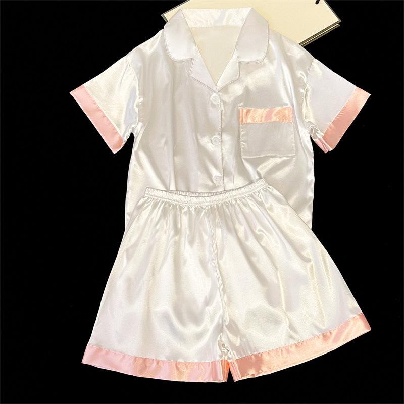 Ice Silk Pajamas Women'S Summer Thin Short-Sleeved High-Value Loungewear Suit Can Be Worn Outside