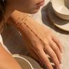 Dainty Boho Satellite Bead Finger Bracelet for Women Sexy Gold Color Hand Harness Chain Minimalist Valentine Summer Jewelry Gift