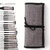 24-Piece Canvas Bag Oil Painting Brush Set with Nylon Silver-Gray Handles for Gouache and Watercolor