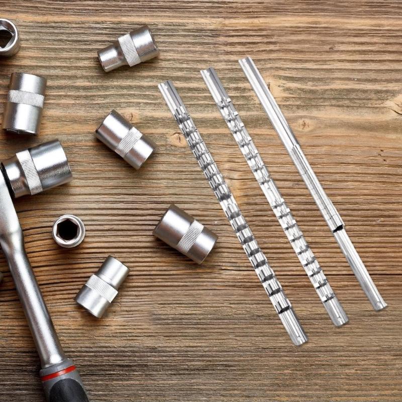 Steel Socket Rack Holder Tool Organizer Wall Mounted Socket Rail Holder Simple Installs for Garage & Workshop Storage
