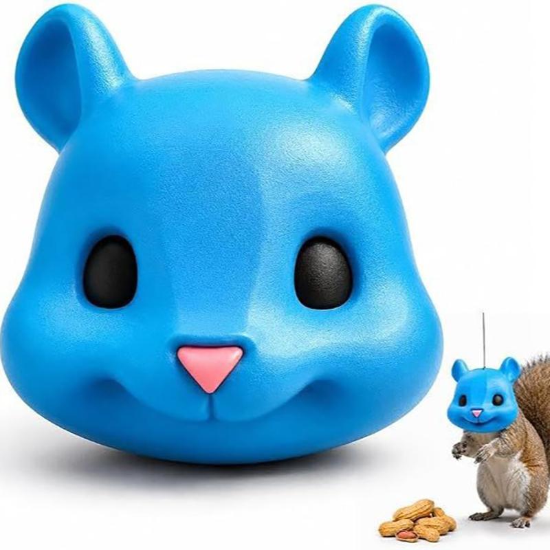 1Pcs Funny Animal Face Hanging Feeder Squirrel Head Feeder Food Container Wide Opening For Trees And Deck