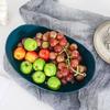 Yousheng Storage Tray with Stable Wood Frame Elegant Modern Oval Design Tray Space-Saving Organizer for Fruits Vegetables Snacks