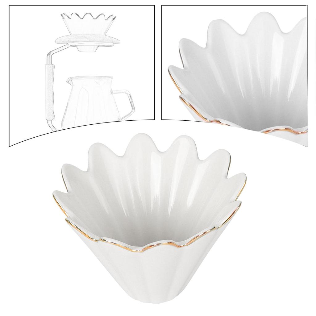 Cone Brewer Reusable Paperless Coffee Filter Cup for office Household white 102mmx80mm