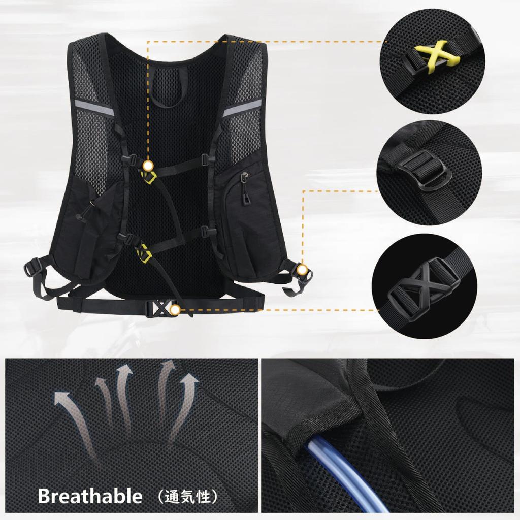 JEELAD Hydration Running Backpack for Trail and Outdoor Activities 2L Water Bag, Marathons, Cycling, Jogging, Running, Bicycles, Mountaineering,