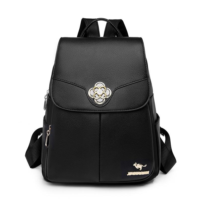 

Жіночий рюкзак великої місткості Дорожній рюкзак Pu Bag чорний