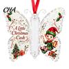 Hanging Holiday Decorations Butterfly Cash Gift Ornament, Christmas Money Holder Decor with Acrylic Ornaments Festive Print, Tree Pendant for Surprise
