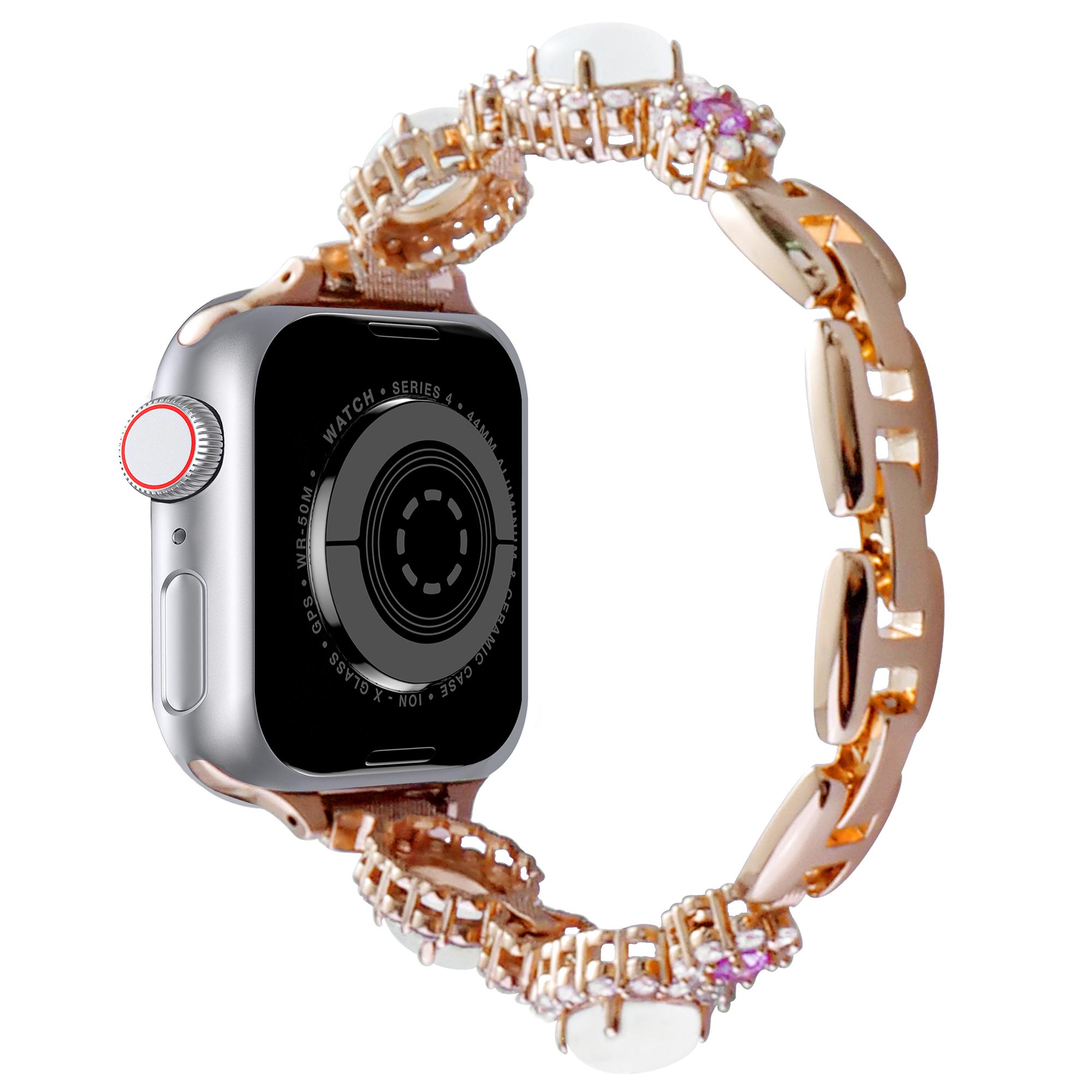 

Watch Band For Apple Watch Ultra 3 2 1 49mm/Series 11 10 46mm/9 8 7 45mm/SE3 SE2 SE 6 5 4 44mm/3 2 1 42mm Gemstone Design Metal Strap C
