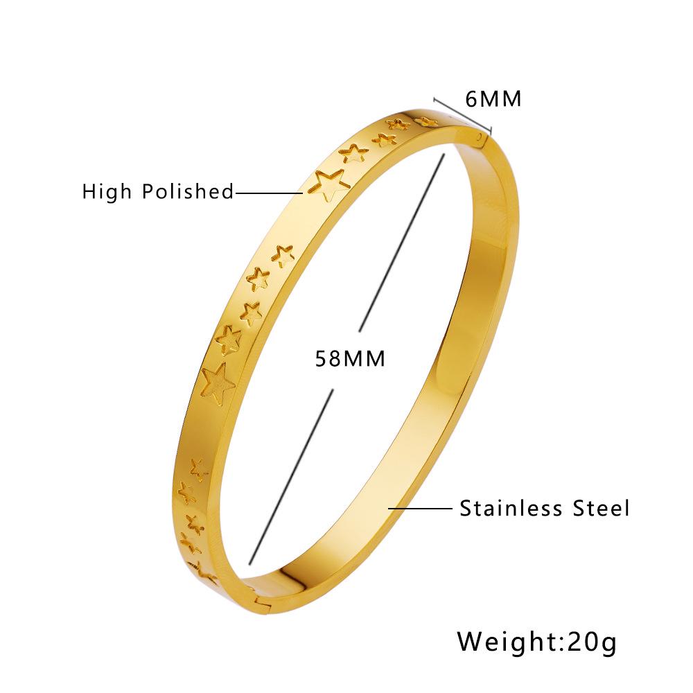 New Arrival Women's Gold Stainless Steel Star Bracelet - High-End Ins Style