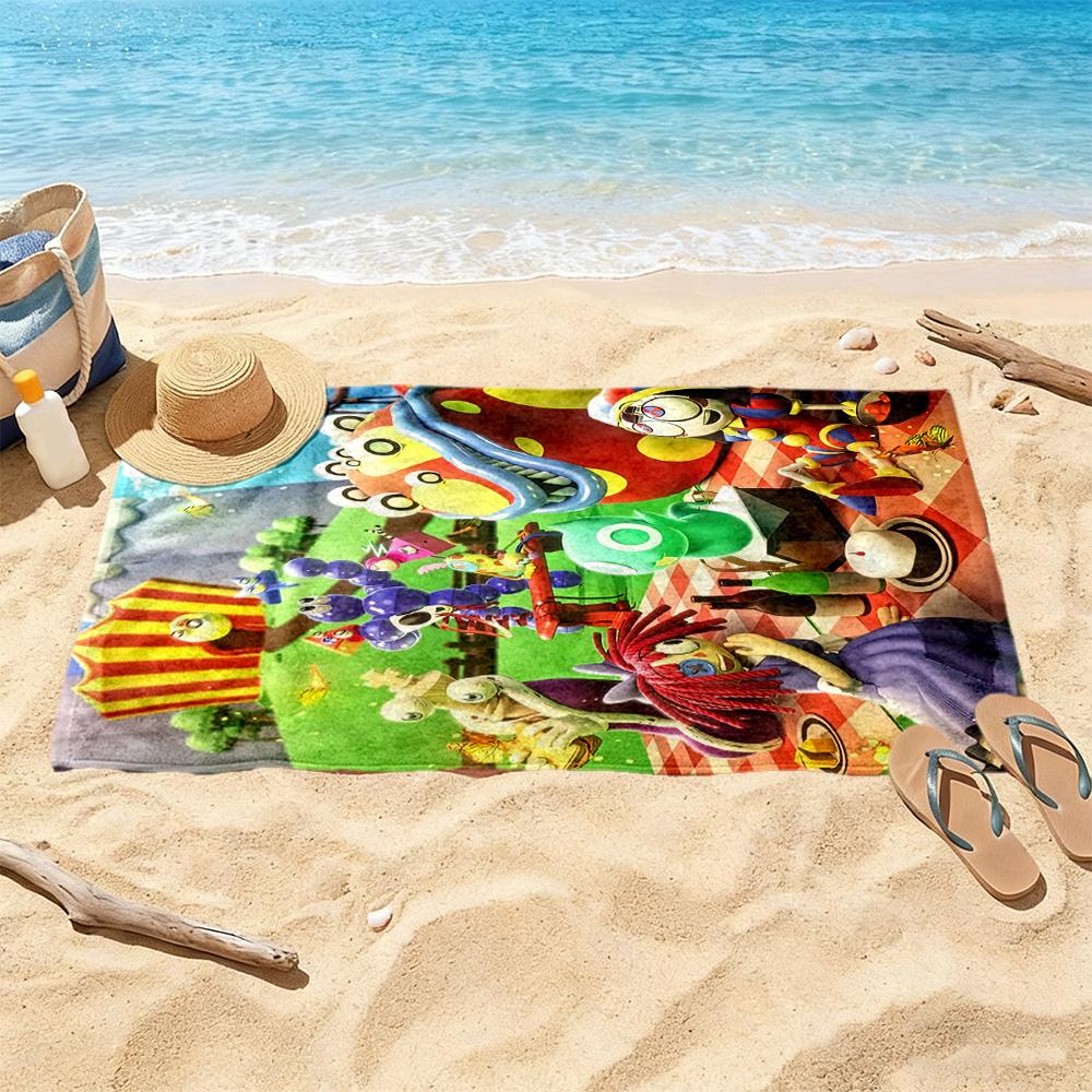 Digital Circus Beach Towel High Absorbency Quickdry Comfortable Lightweight Portable For Swimmingbeachcamping Travel Beach Accessoriesgym