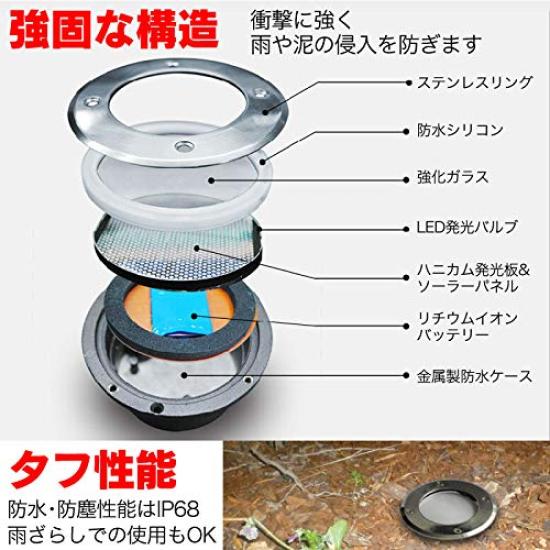 Versenkte LED Garten Solar Kein Strom Außen von Weißen Lichtern, Betrieben, Benötigt, Verwendung, Wasserdicht, ESL-01/ESL-02 (Satz 4, (Tageslichtweiß))