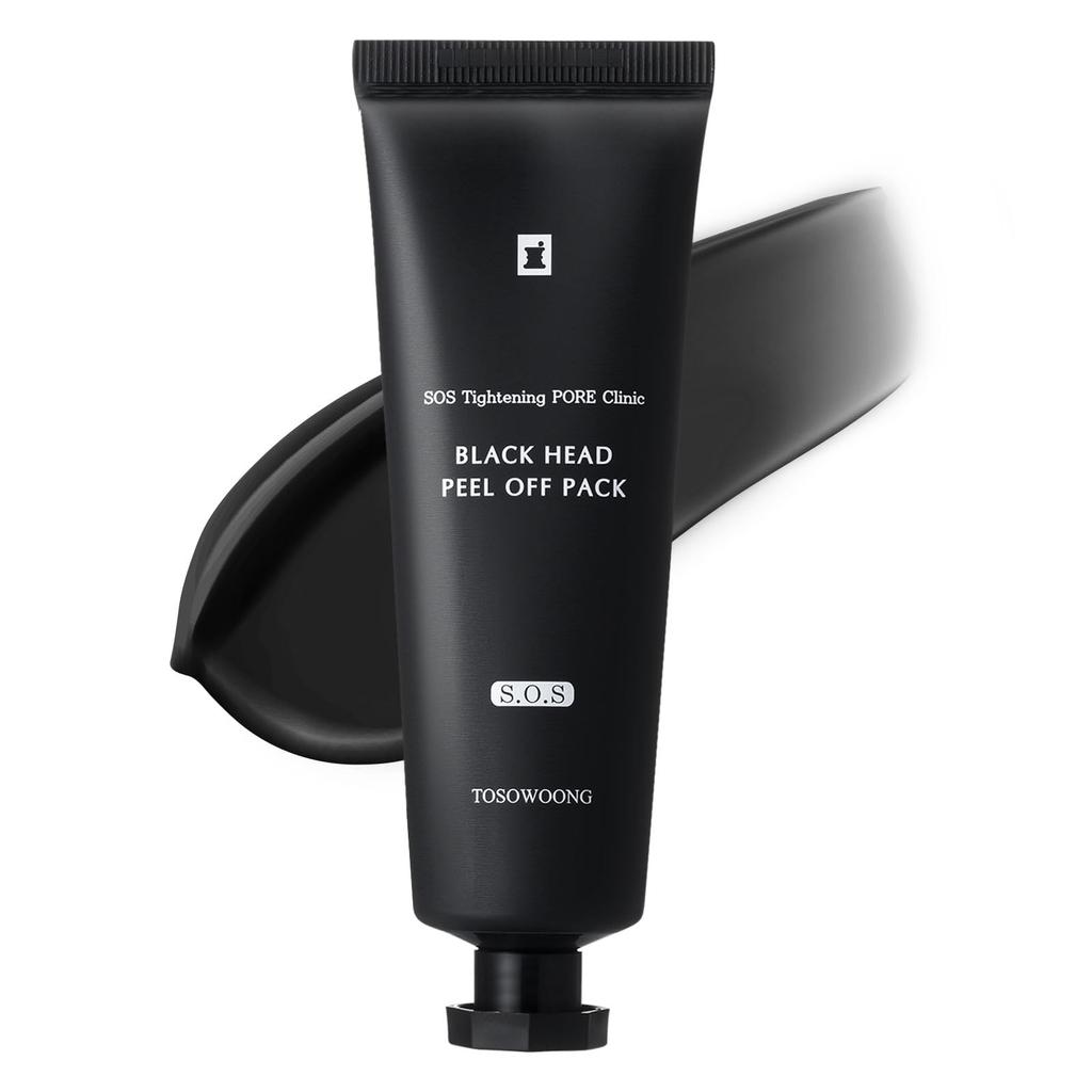 TOSOWOONG Blackhead Charcoal Pore Face Blackhead Face Korean Skincare Cosmetics Peel-Off Pack, 50g, Black, Cleansing, Wash, Exfoliating, Removal,
