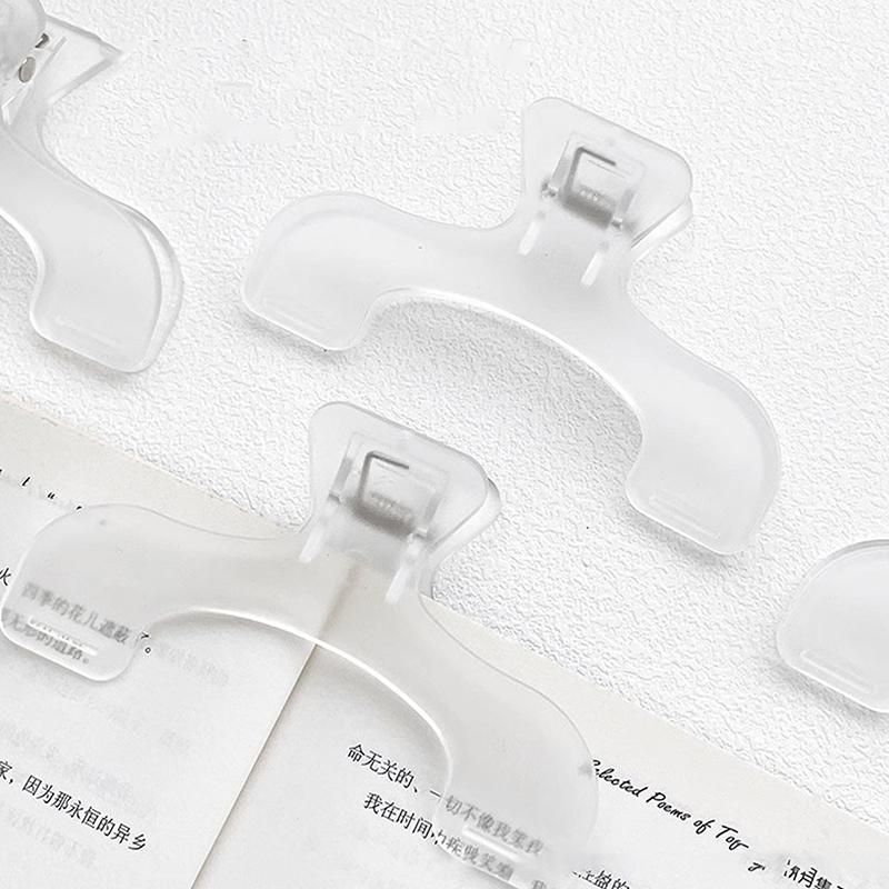 Simple Fixed Book Clips Frosted Transparent Page Holder For Reading Tool Memo Clip Kawaii Desk Accessories Practical Note Holder