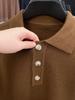 Solid Color Long Sleeve Polo Collar Wool Sweater