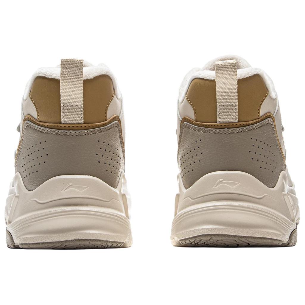 Li Ning LN DEFENDER Synthetic Leather Mid top Chunky Sneakers Men's Taupe AGCV425-2/