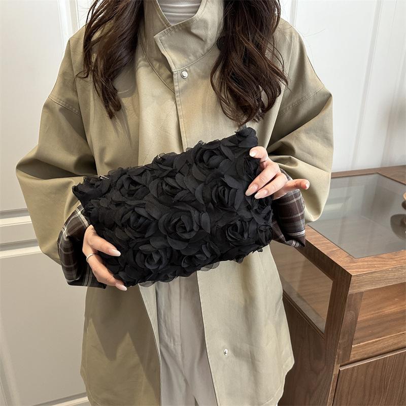 Rose Large-capacity, Fashionable, Stylish, High-end and Simple Clutch Bag