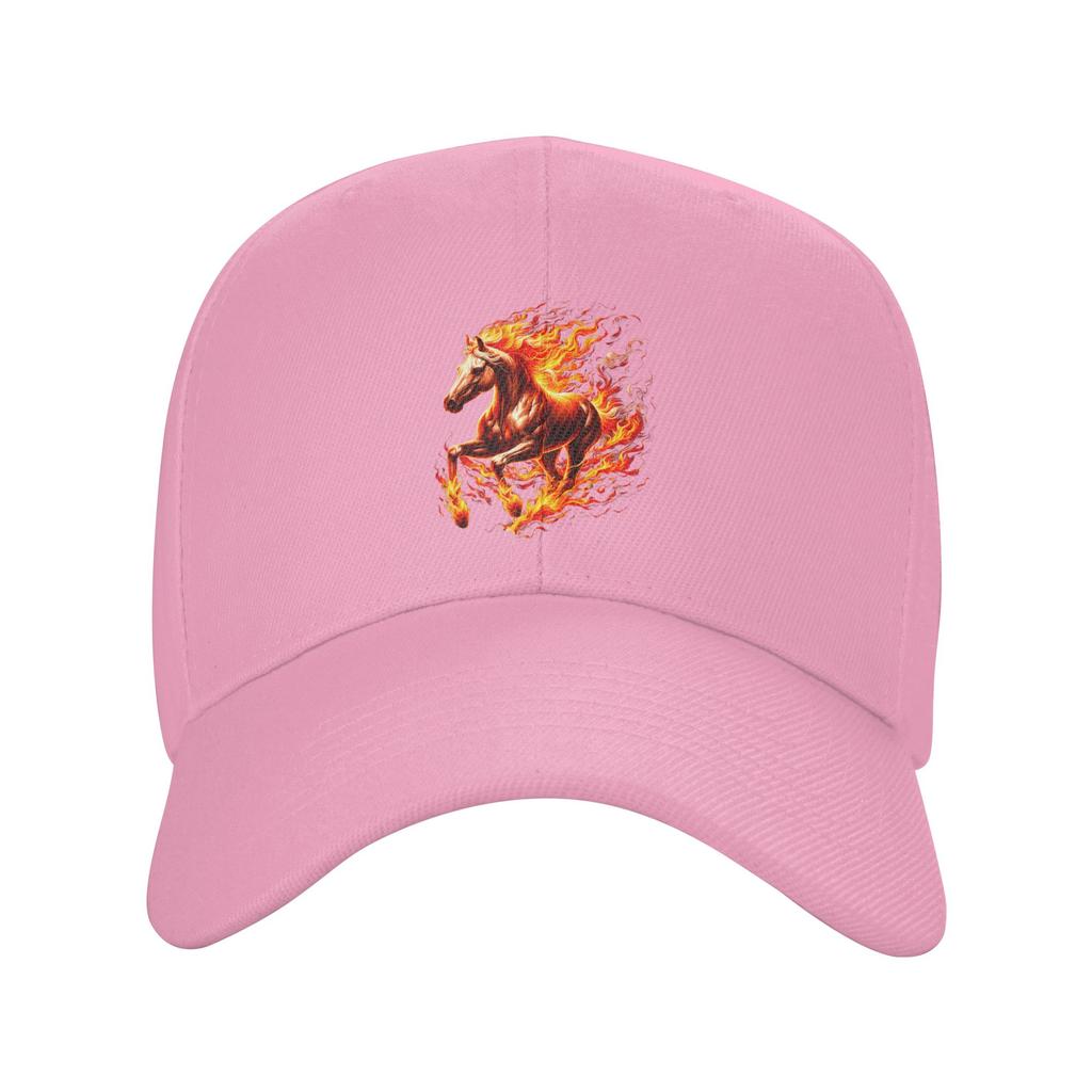 Lustiges brennendes Pferd Outfit für Pferde Flammen Liebhaber Baseballkappe Lässig Unisex Herren Hip Hop Hüte Jagd Camping Baseballkappen