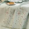Cotton Quilt Pure Color Home Fashion Elegant Tencel Embroidery Pattern Cotton Cooling Quilt