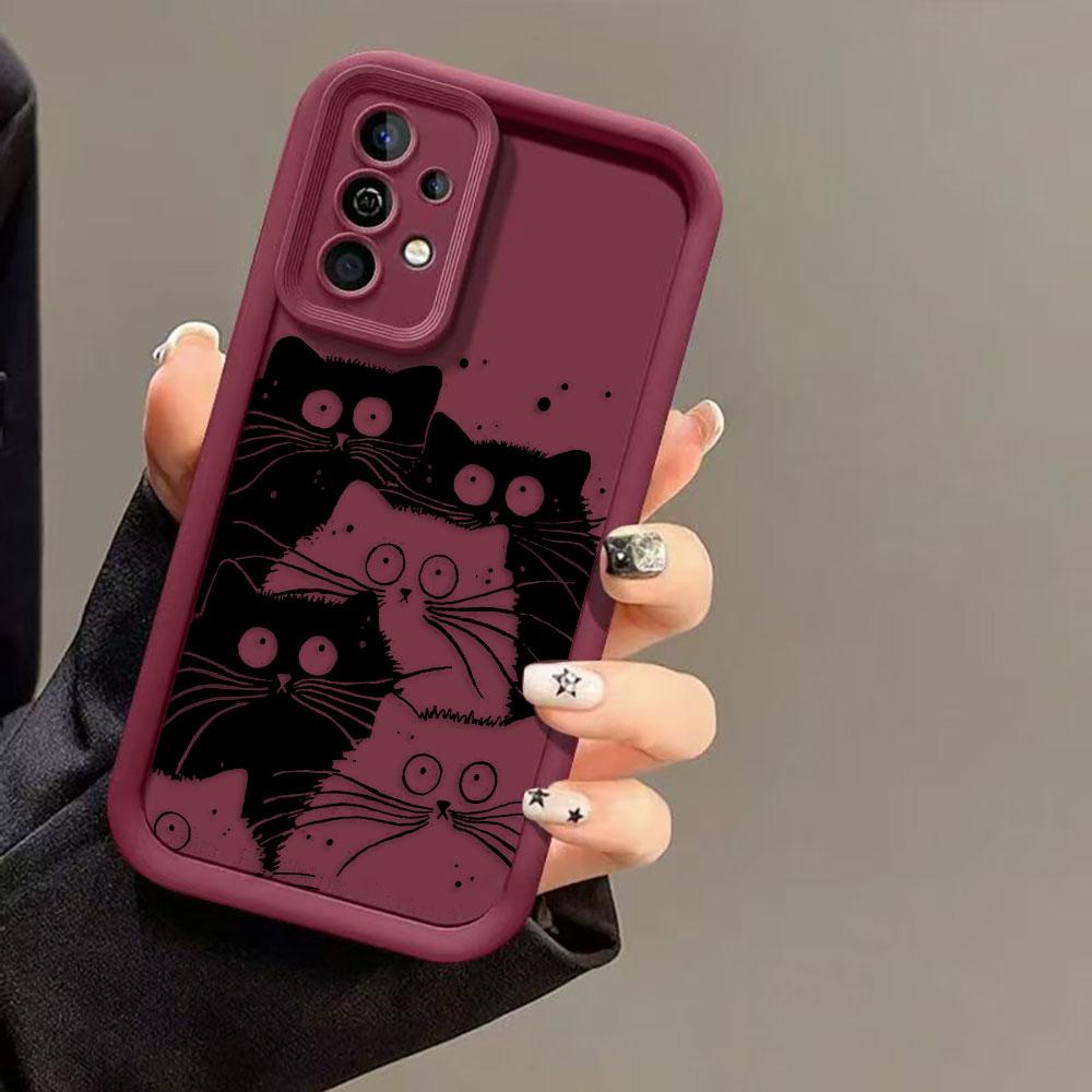Funny Black Cartoon Cat Phone Case For Infinix SMART SPARK 9 10 20C 30C 40C CAMON 20 30 40 POP 8 POVA 6 7 ITEL A70 A80 A90 Cover