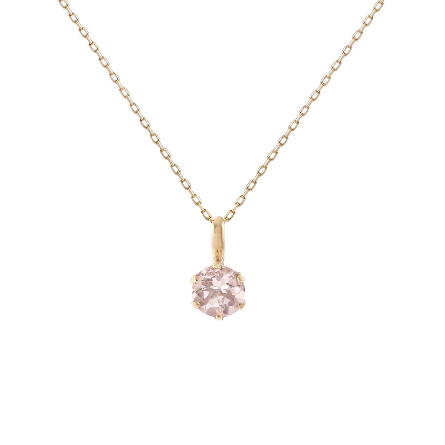 

Barzaz Morganite Natural 10K Yellow 40cm Necklace, Stone, Women s, Gold, 10K, розовый