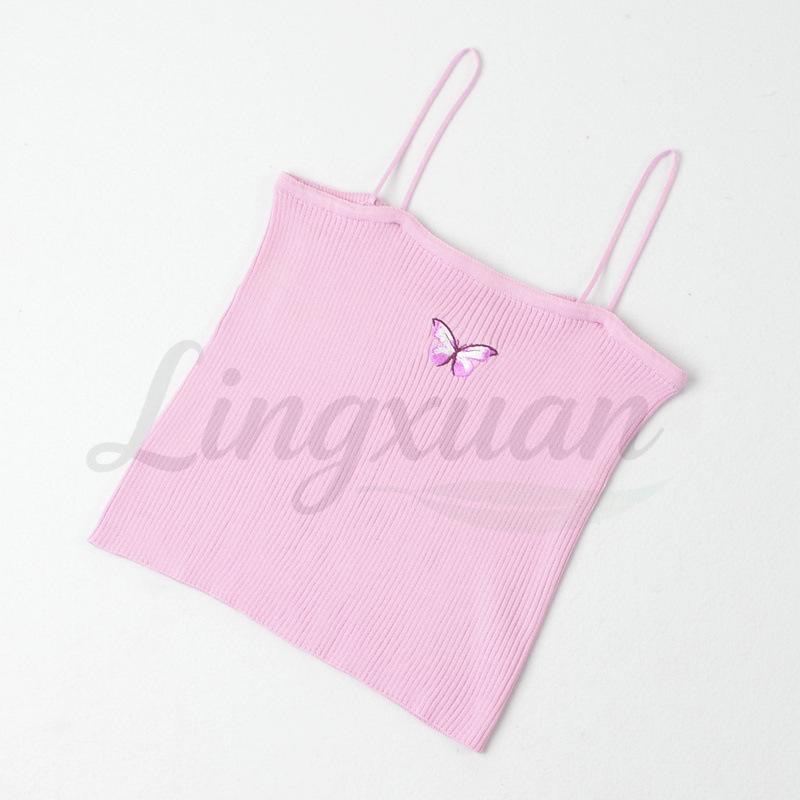 

Trendy BM Style Knitted Camisole T-Shirt for Women One Size фіолетовий