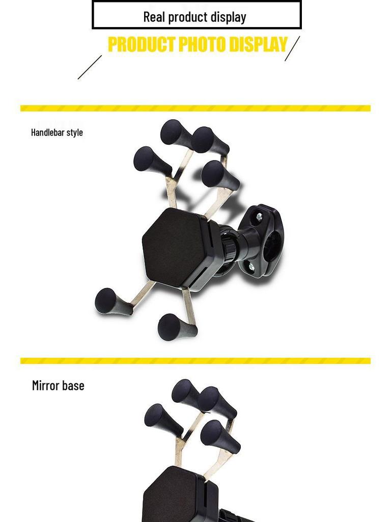 6-Claw Anti-Theft Phone Holder Mount for Motorcycle/Bicycle Handlebars