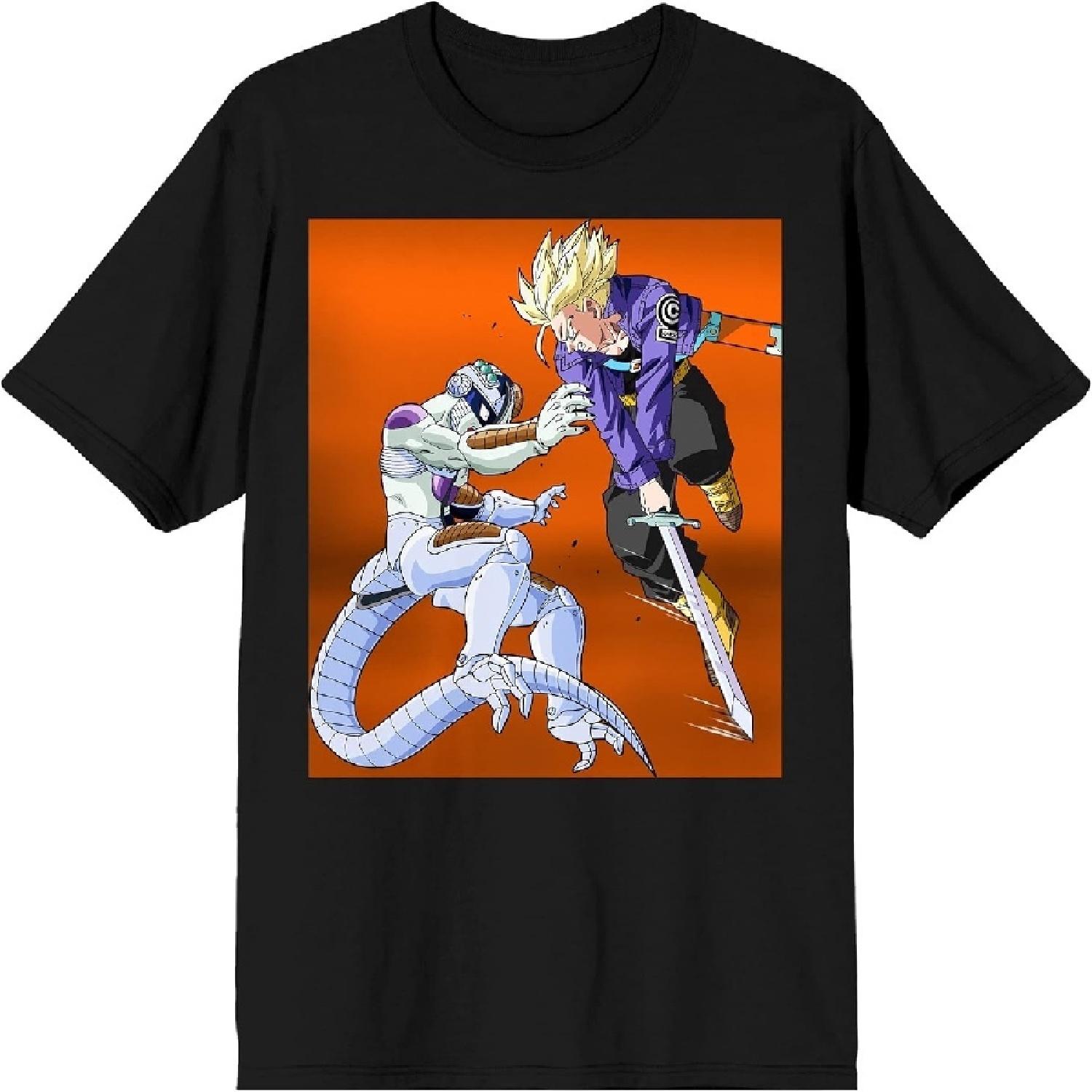 Dragon Ball Z Trunks and Frieza Character Group Black Graphic Tee S