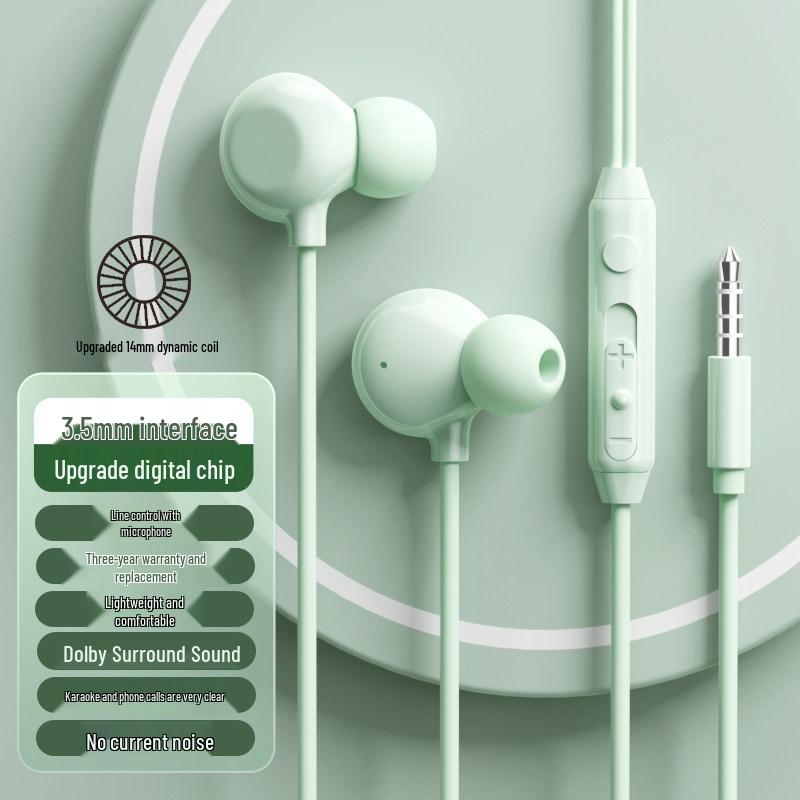 Genuine Wired Sleep Earphones with In-Ear High-Quality Sound, Noise Reduction, K-Singing, and Type-C Mobile Compatibility.