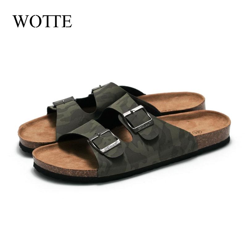 Neue Herren Kork Hausschuhe Unisex Sommer Hausschuhe Herren Clogs Damen Weiche Kork Zwei Schnallen Strand Pantoletten Outdoor Schuhe Für Herren 44 45