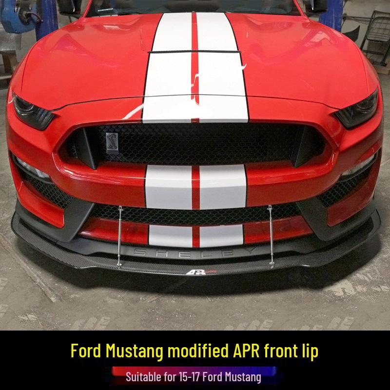 APR Style Carbon Fiber Front Lip & Tie Rod Kit for 15-17 Ford Mustang
