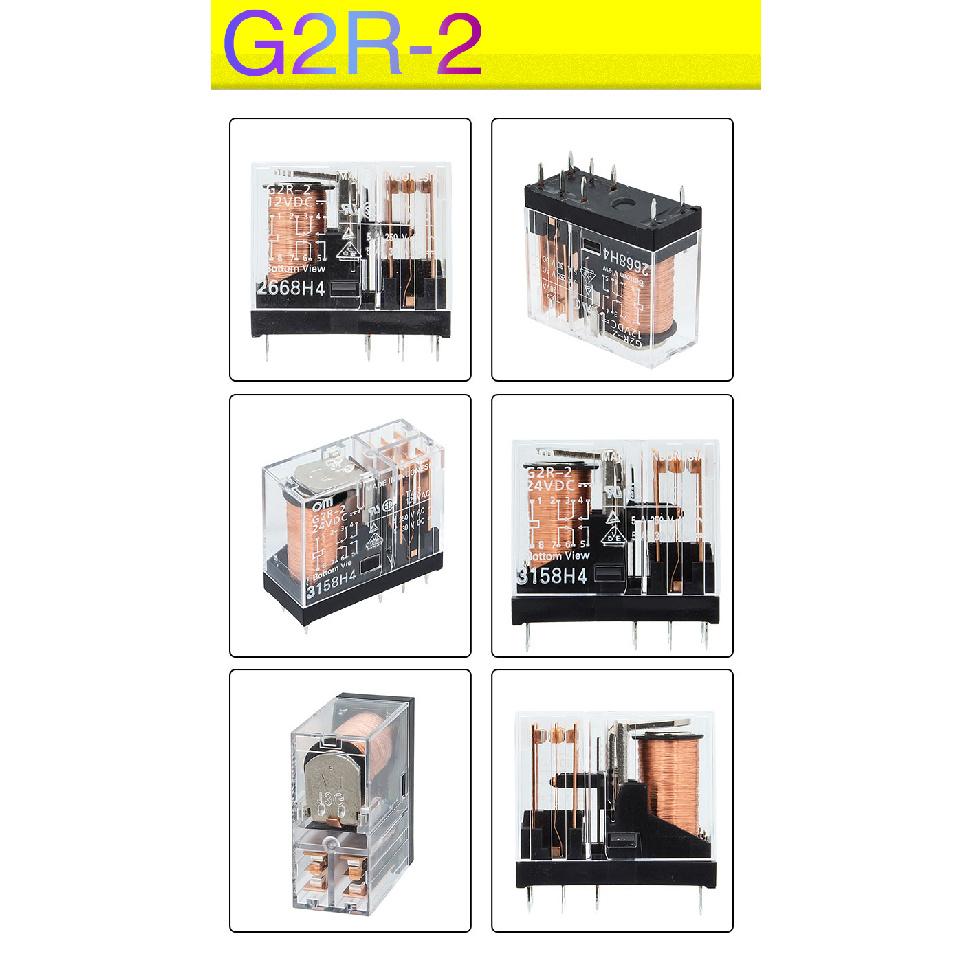 2PCS/lot Power Relays G2R DC5V 12V 24V AC220V G2R-2-5 G2R-2-12 G2R-2-24VDC G2R-1-12 G2R-1-24 G2R-1-E-12 G2R-1-E-24 Original New Relays 5