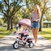 Kids Tricycle, 6-in-1 Handle, Adjustable Canopy, Safety Belt, 1-5 Years, Pink